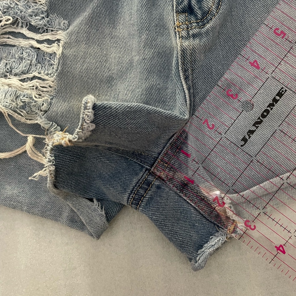 Denim Distressed Shorts - Picture 7 of 10